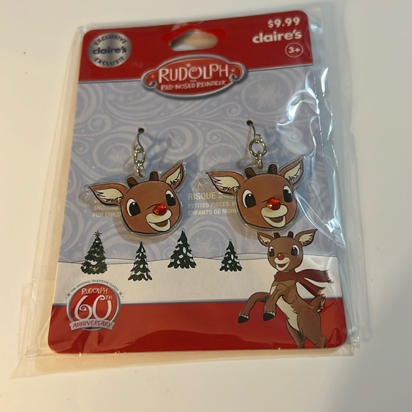 #599 Claire’s Reindeer Earrings - Picture 1 of 3